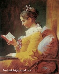 Oil Painting Reproduction - A young girl reading - Jean-Honore Fragonard