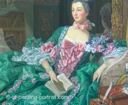 Oil Painting Reproduction - Portrait of Madame de Pompadour - Francois Boucher