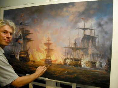 Historical Oil Painting - Battle of Abukir