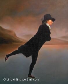 Oil Painting Reproduction - Reverend Robert Walker Skating on Duddingston Loch - Sir Henry Reabourn